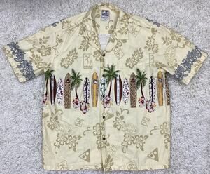 Vintage 90s Hawaiian Togs Aloha Shirt Men's XL Surfboard Print Made in Hawaii